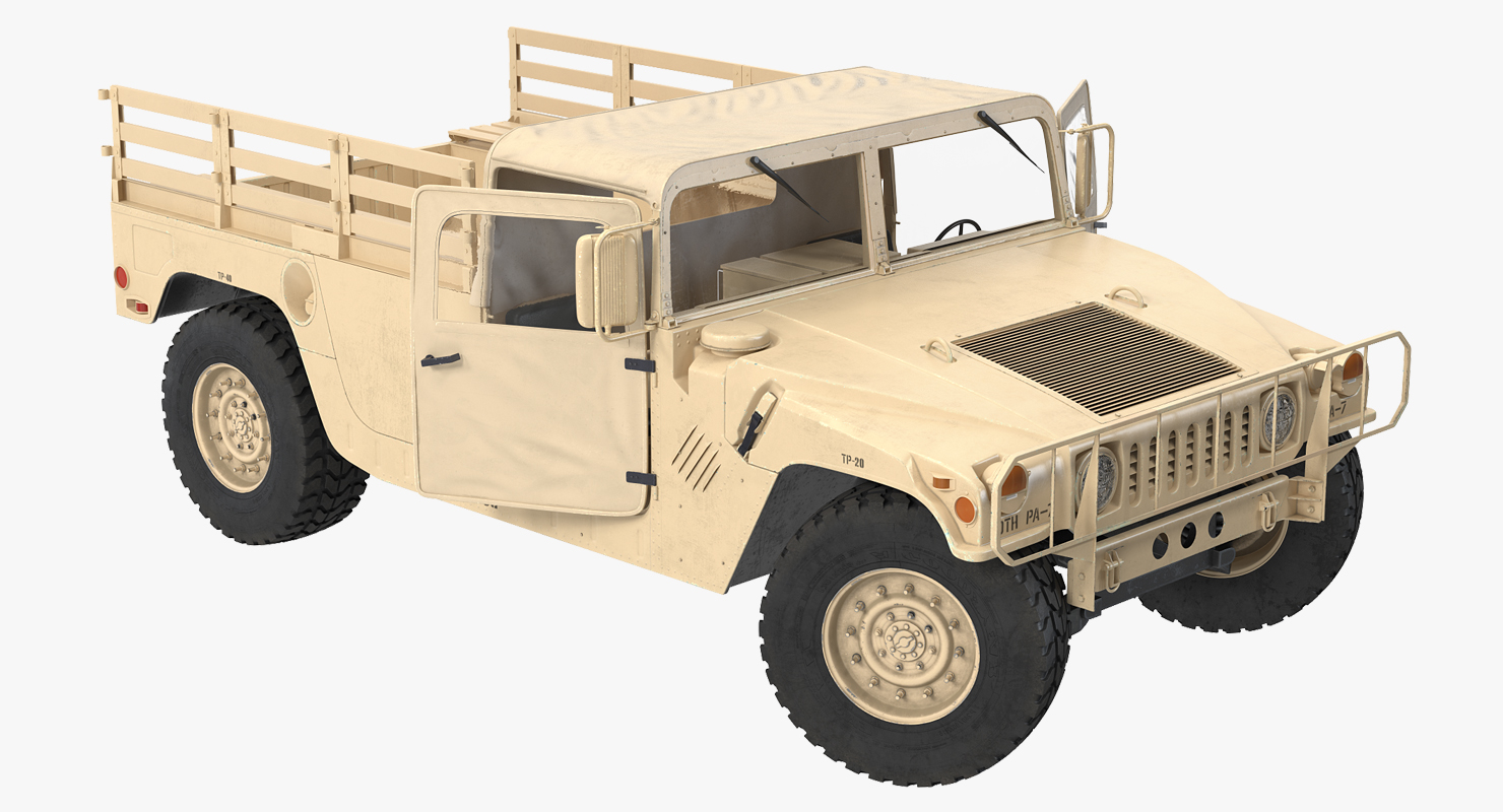 Military Cargo Troop Carrier HMMWV m1038 Rigged Desert 3D model