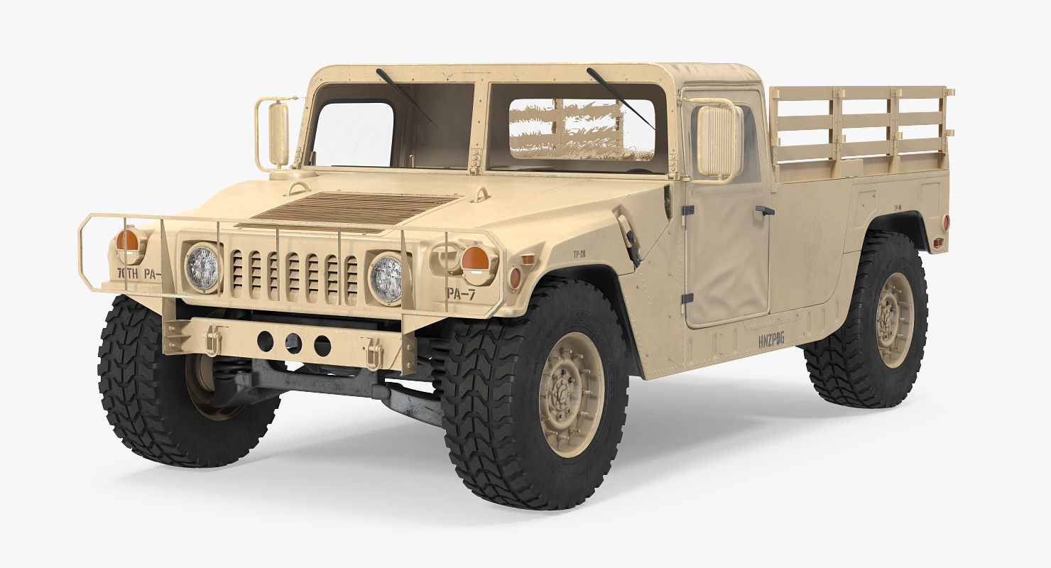 Military Cargo Troop Carrier HMMWV m1038 Rigged Desert 3D model
