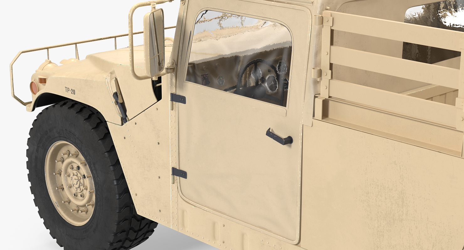 Military Cargo Troop Carrier HMMWV m1038 Rigged Desert 3D model