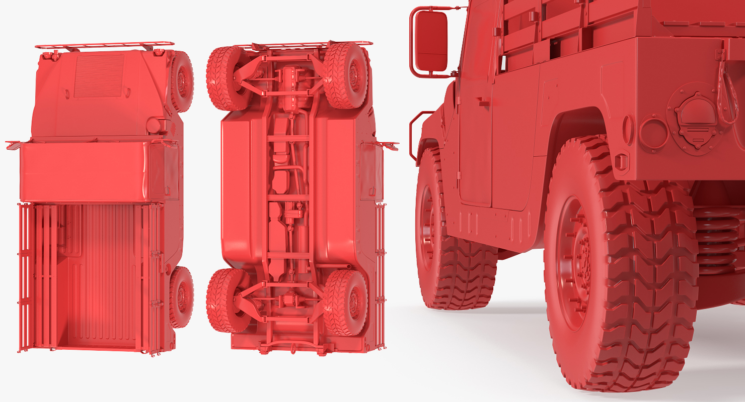 Military Cargo Troop Carrier HMMWV m1038 Rigged Desert 3D model