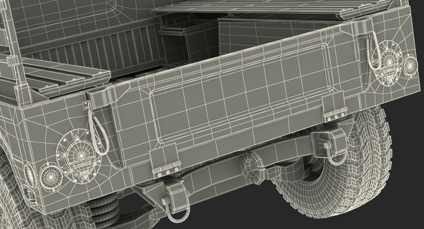 Military Cargo Troop Carrier HMMWV m1038 Rigged Desert 3D model