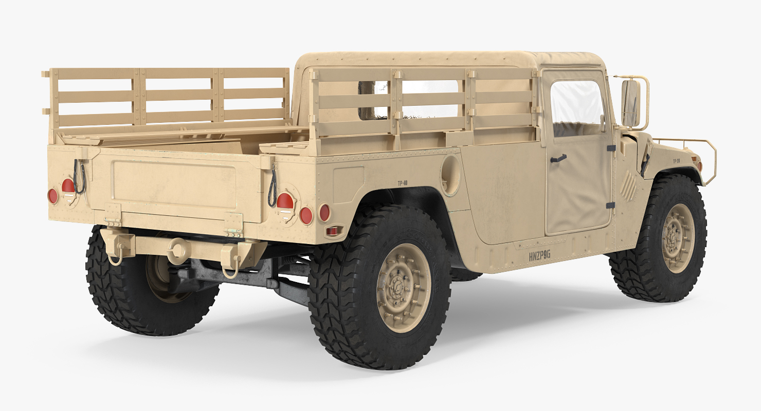 Military Cargo Troop Carrier HMMWV m1038 Rigged Desert 3D model