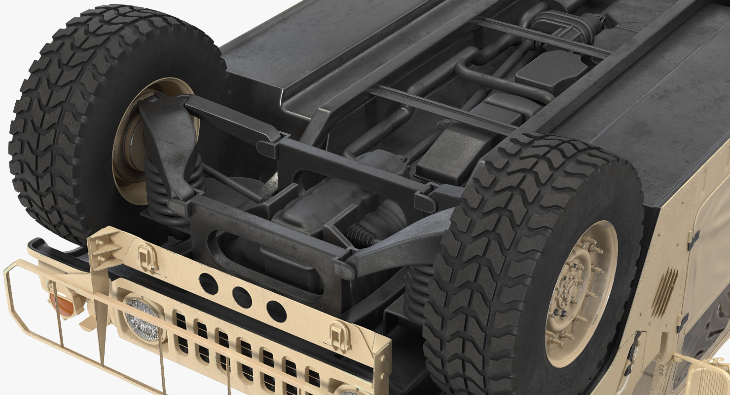 Military Cargo Troop Carrier HMMWV m1038 Rigged Desert 3D model
