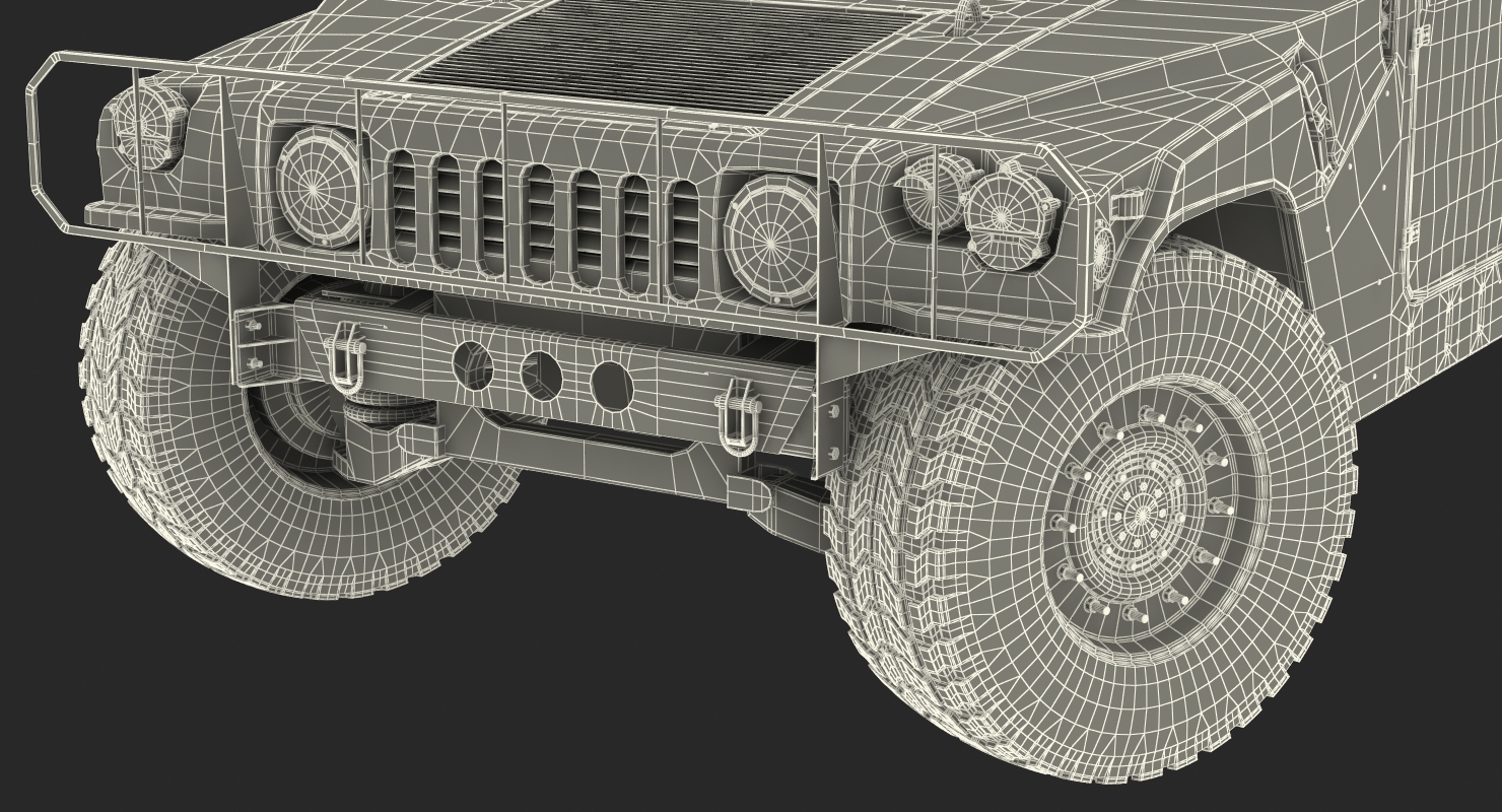 Military Cargo Troop Carrier HMMWV m1038 Rigged Desert 3D model