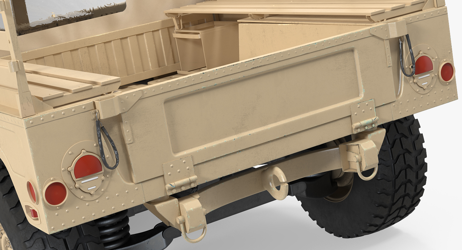 Military Cargo Troop Carrier HMMWV m1038 Rigged Desert 3D model