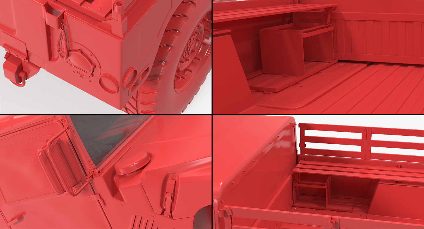 Military Cargo Troop Carrier HMMWV m1038 Rigged Desert 3D model