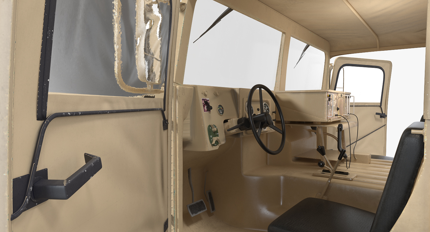 Military Cargo Troop Carrier HMMWV m1038 Rigged Desert 3D model
