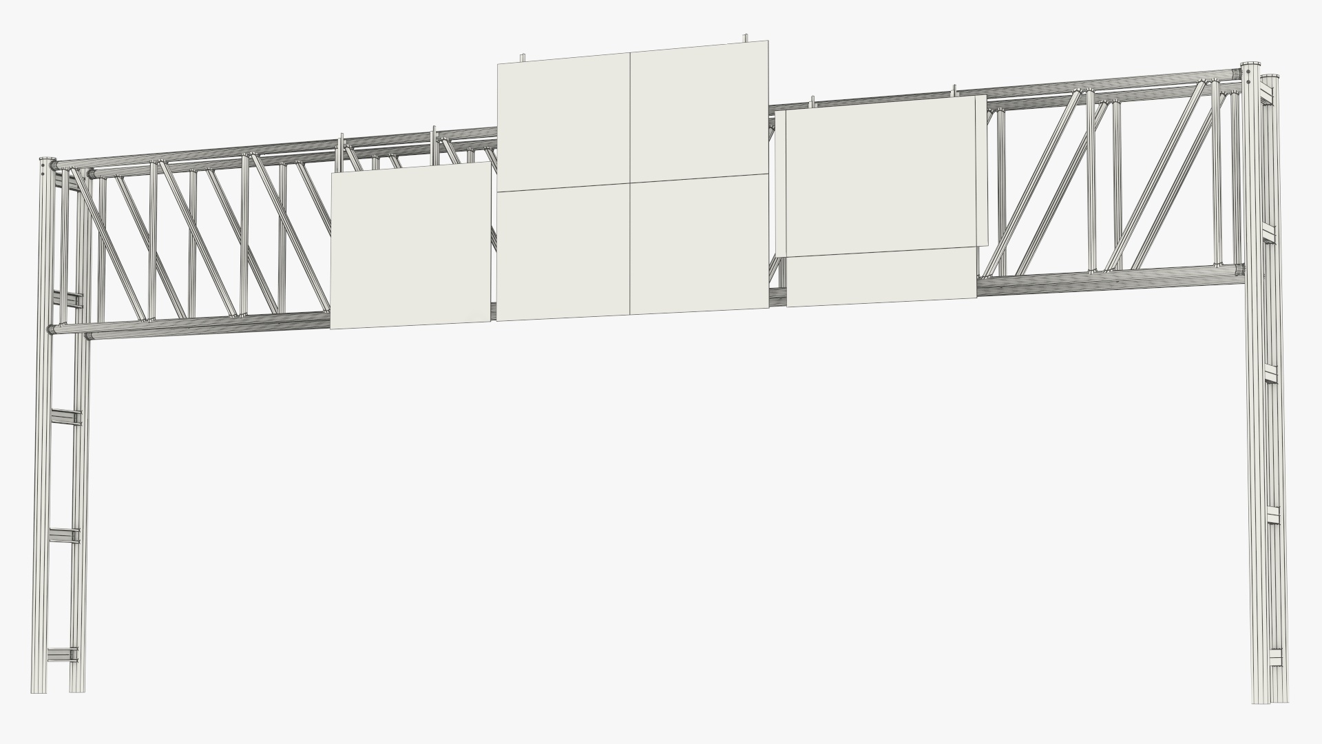 Highway Gantry with Direction Signs Game Ready, view 9