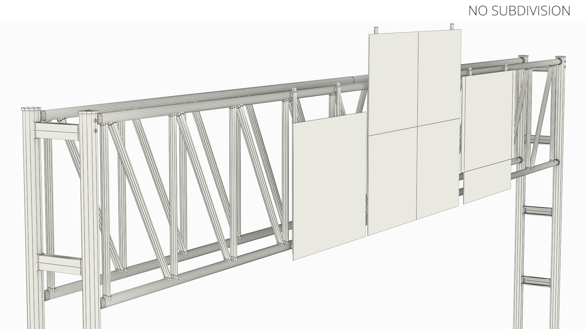 Highway Gantry with Direction Signs Game Ready, view 8