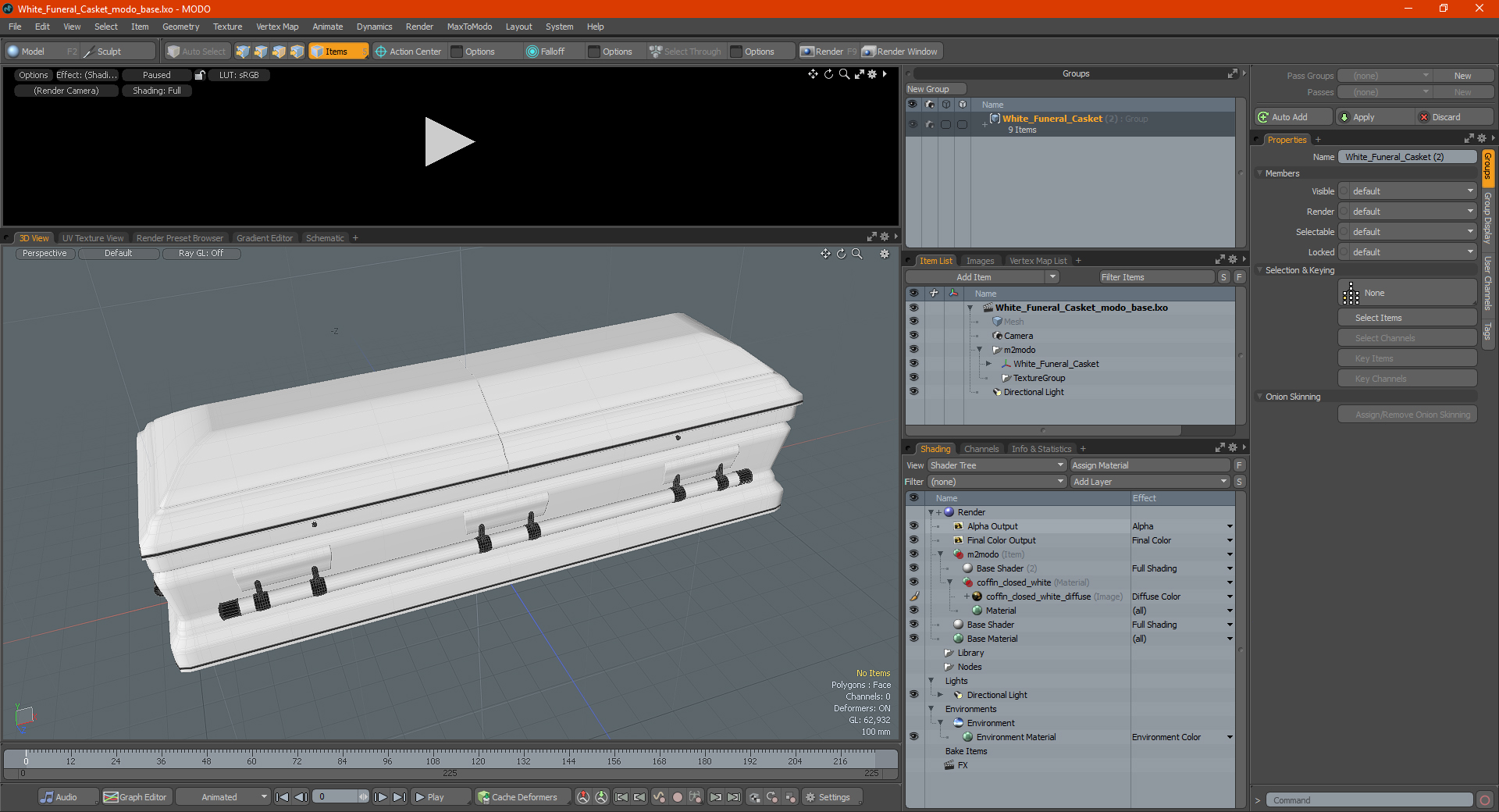 3D model White Funeral Casket