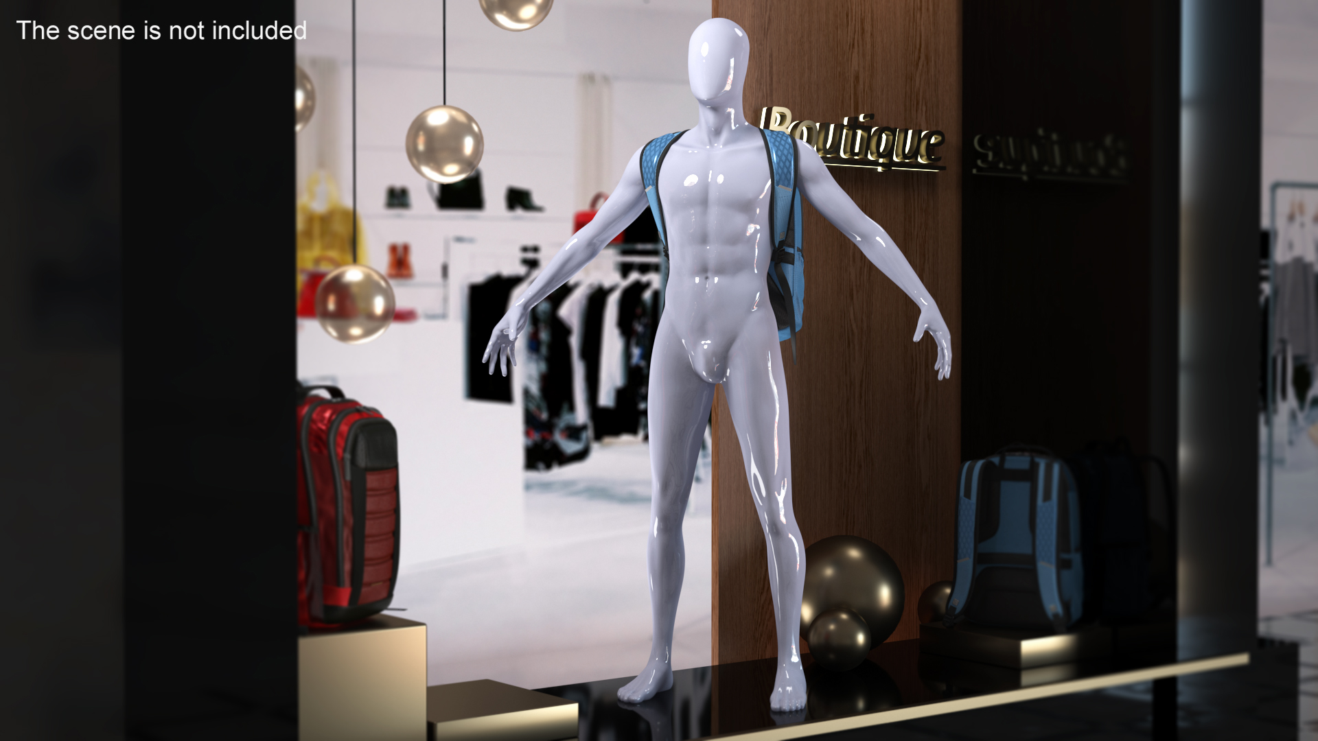 3D Samsonite Carrier GSD Backpack Blue on Mannequin model