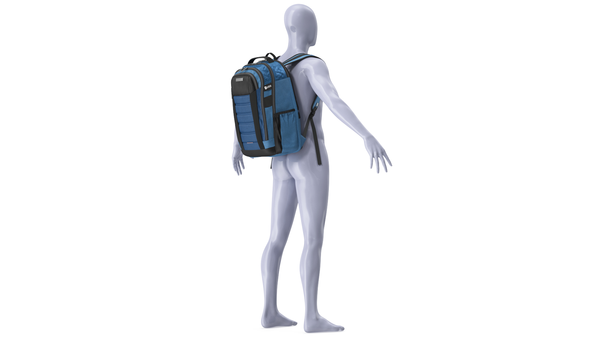 3D Samsonite Carrier GSD Backpack Blue on Mannequin model