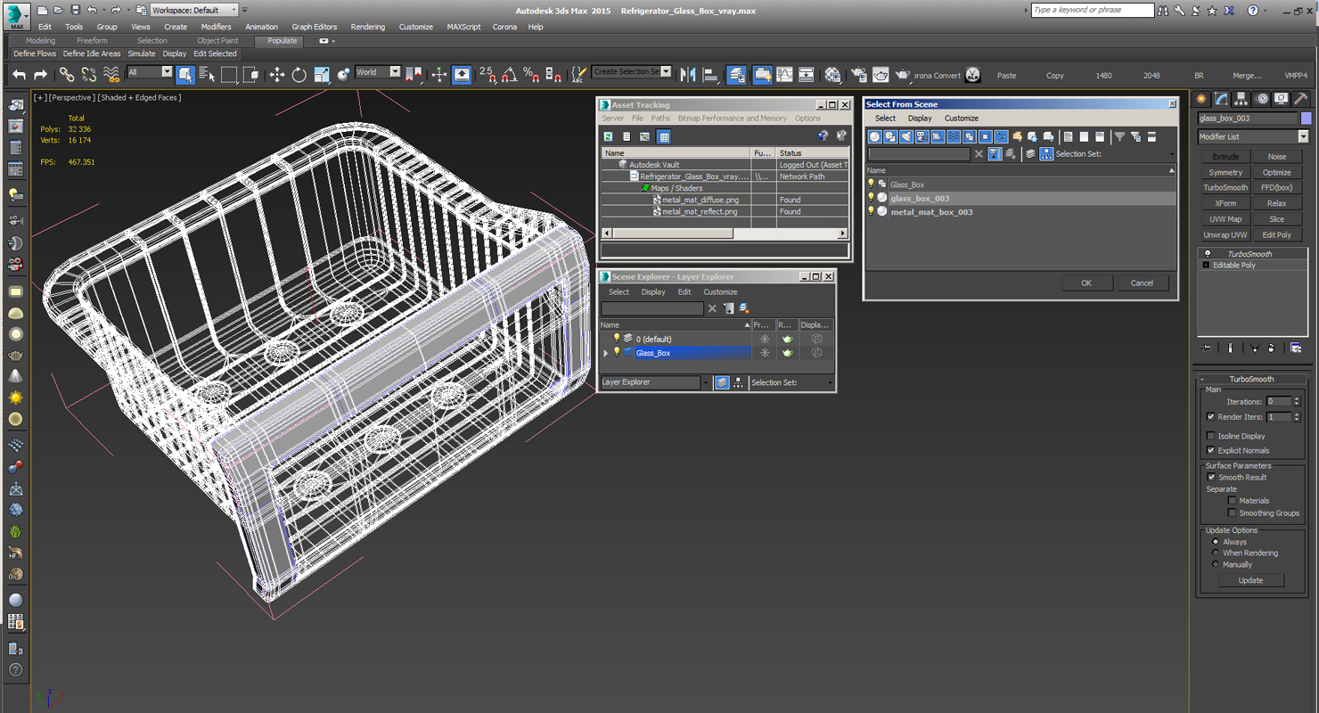 Refrigerator Glass Box 3D