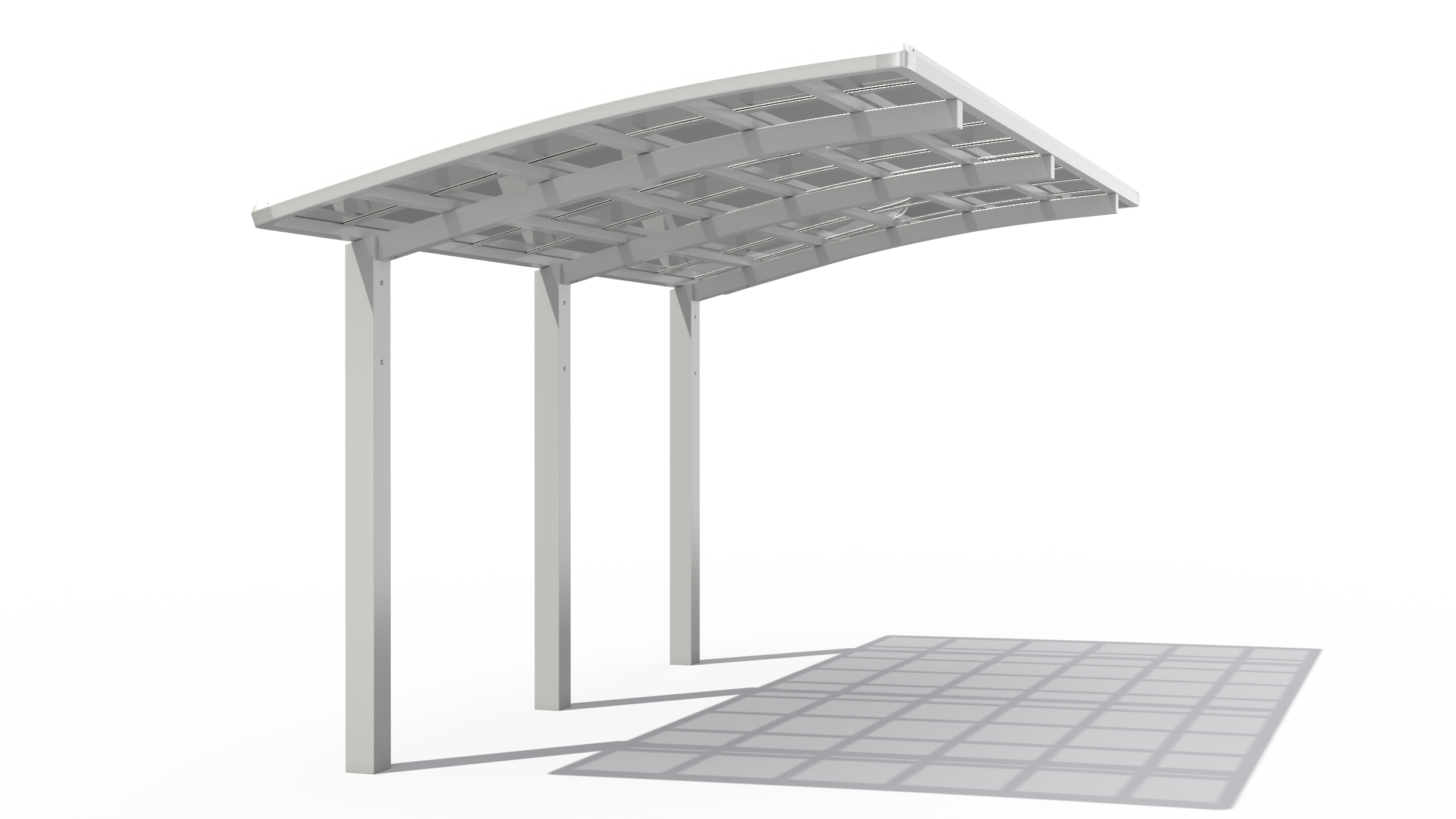 Parking Shed Polycarbonate Roof White 3D