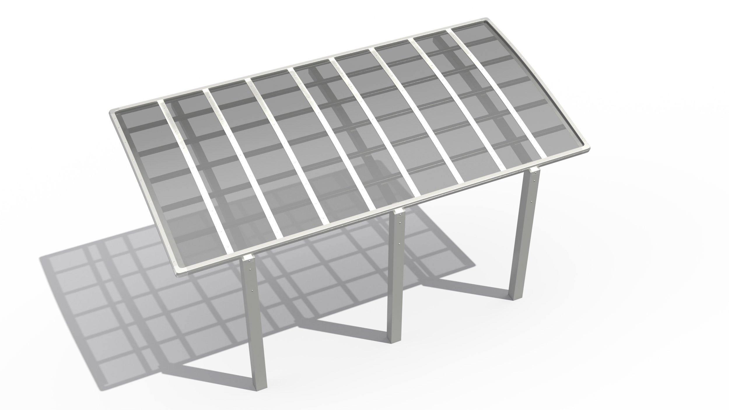 Parking Shed Polycarbonate Roof White 3D
