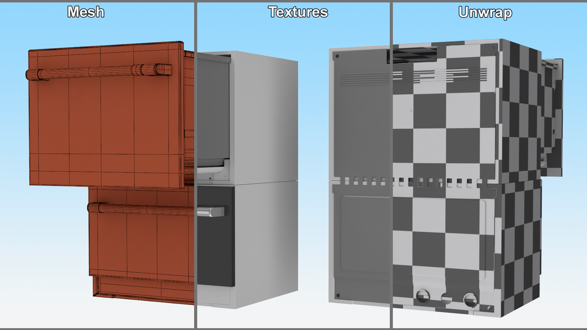 3D Double Drawer Dishwasher with Dishes