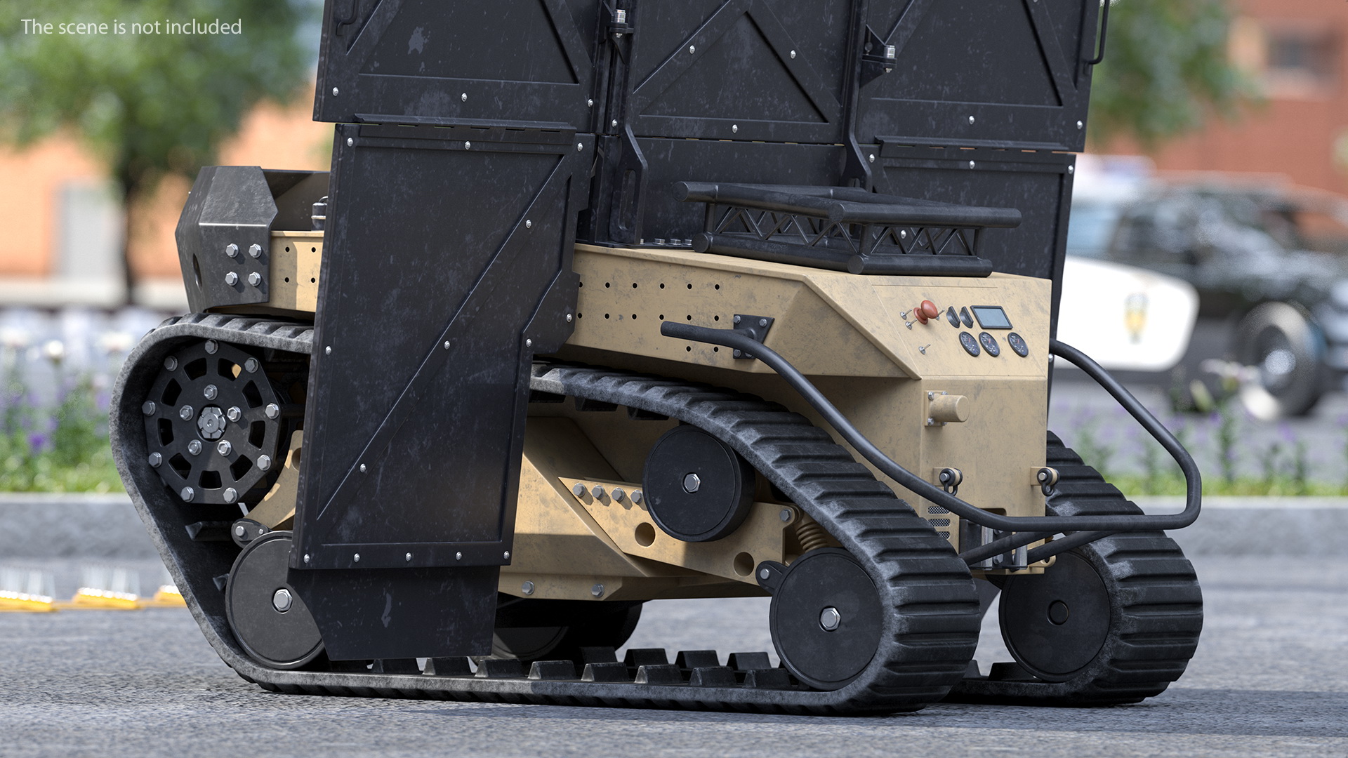 3D Damaged RBS1 SWAT BOT Robotic Ballistic Shield