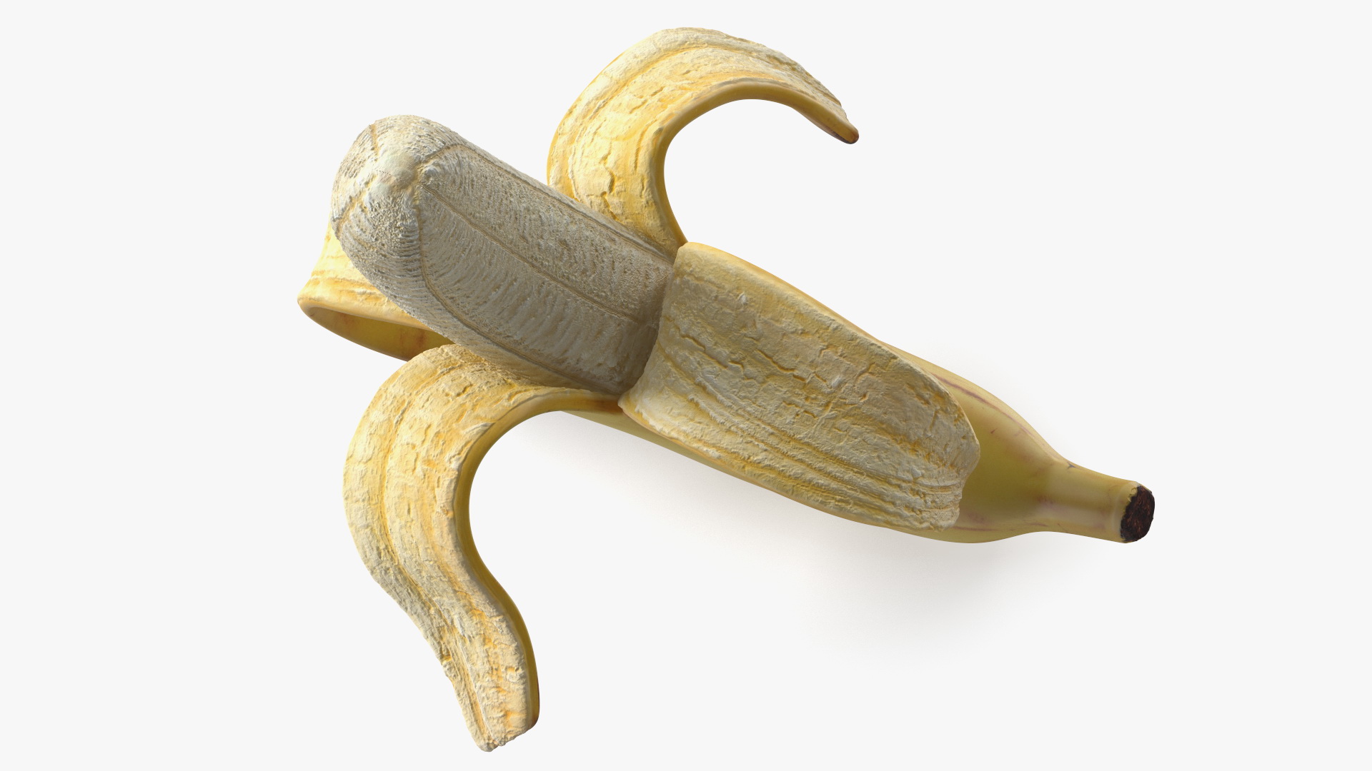 3D Peeled Banana With Brown Flecks