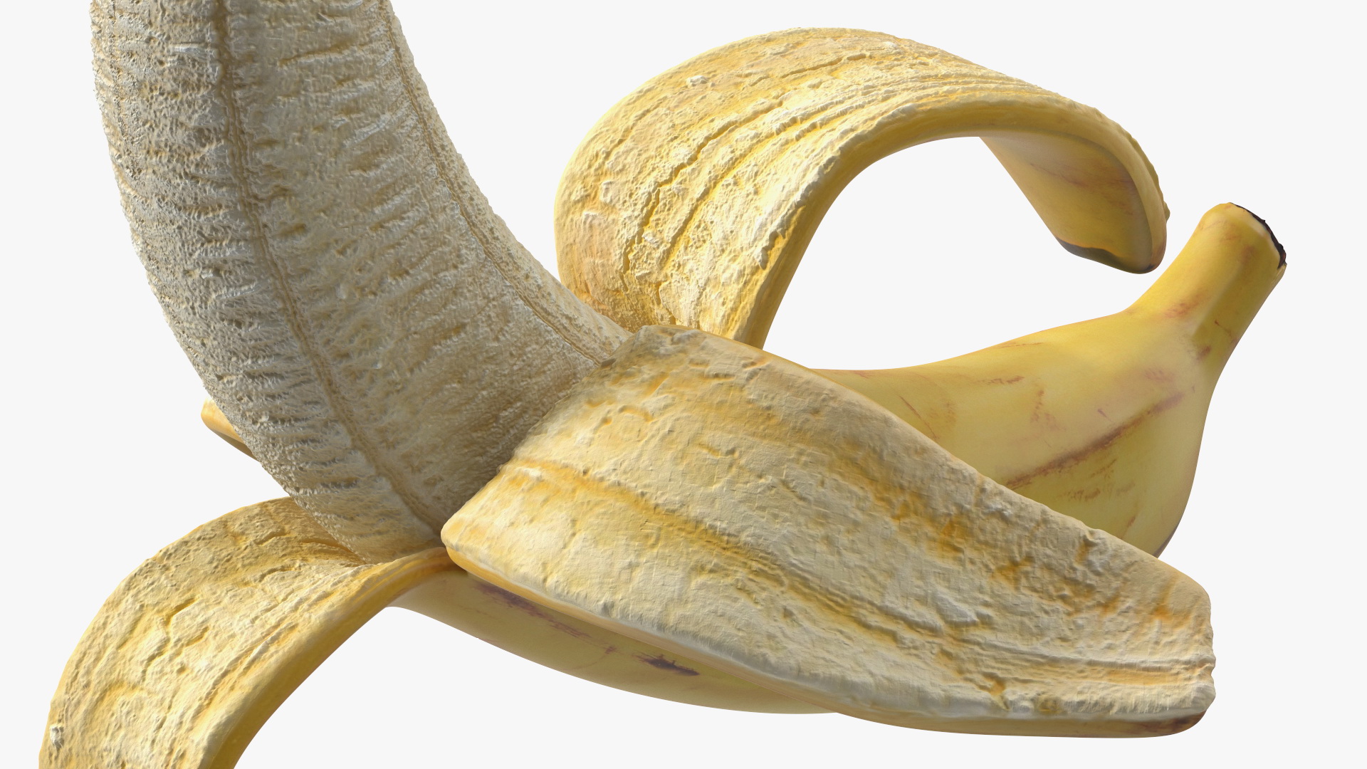 3D Peeled Banana With Brown Flecks