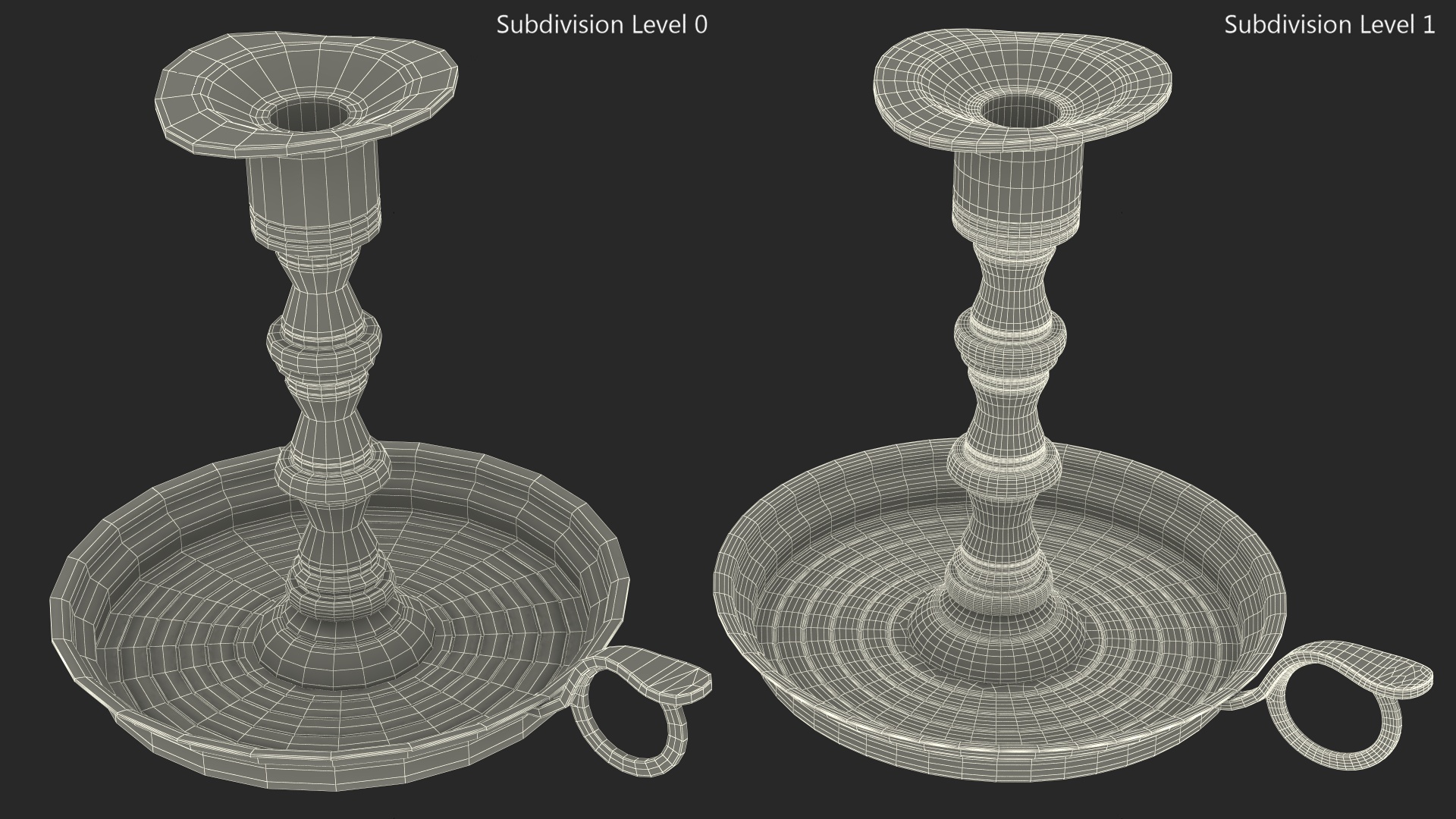 3D Antique Candle Holder with Handle model