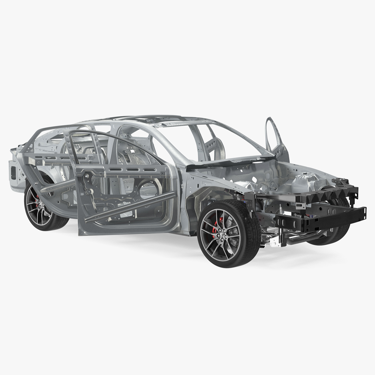 3D Car Chassis with Frame Rigged for Cinema 4D model