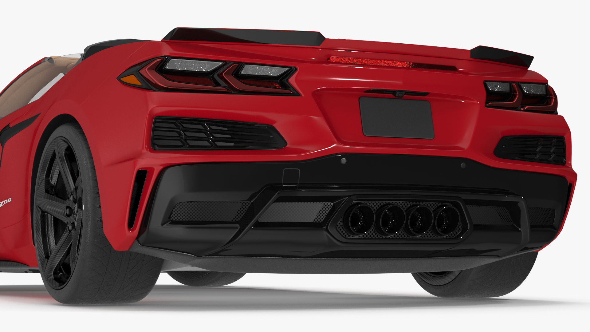 3D Cabriolet 2023 Chevrolet Corvette Z06 Open Red Rigged model