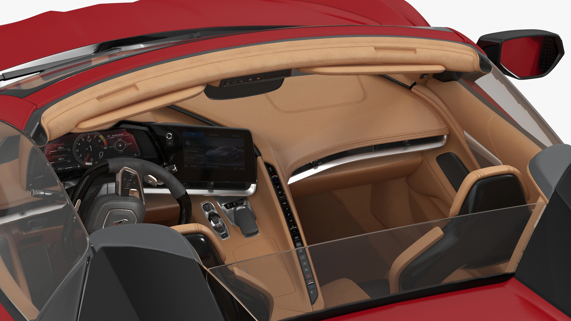 3D Cabriolet 2023 Chevrolet Corvette Z06 Open Red Rigged model