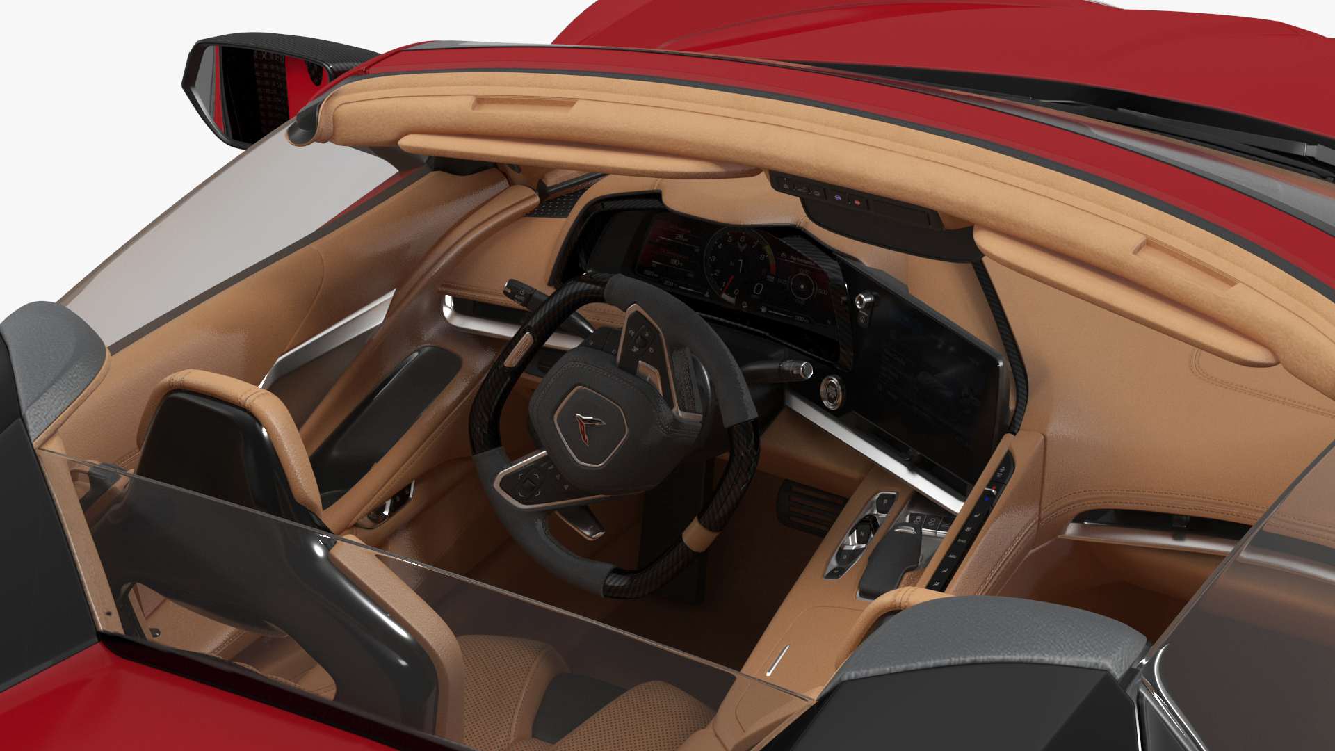 3D Cabriolet 2023 Chevrolet Corvette Z06 Open Red Rigged model