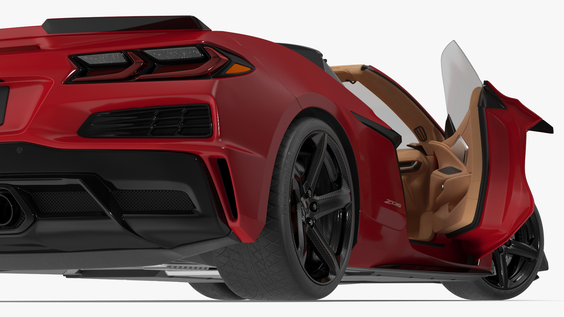 3D Cabriolet 2023 Chevrolet Corvette Z06 Open Red Rigged model