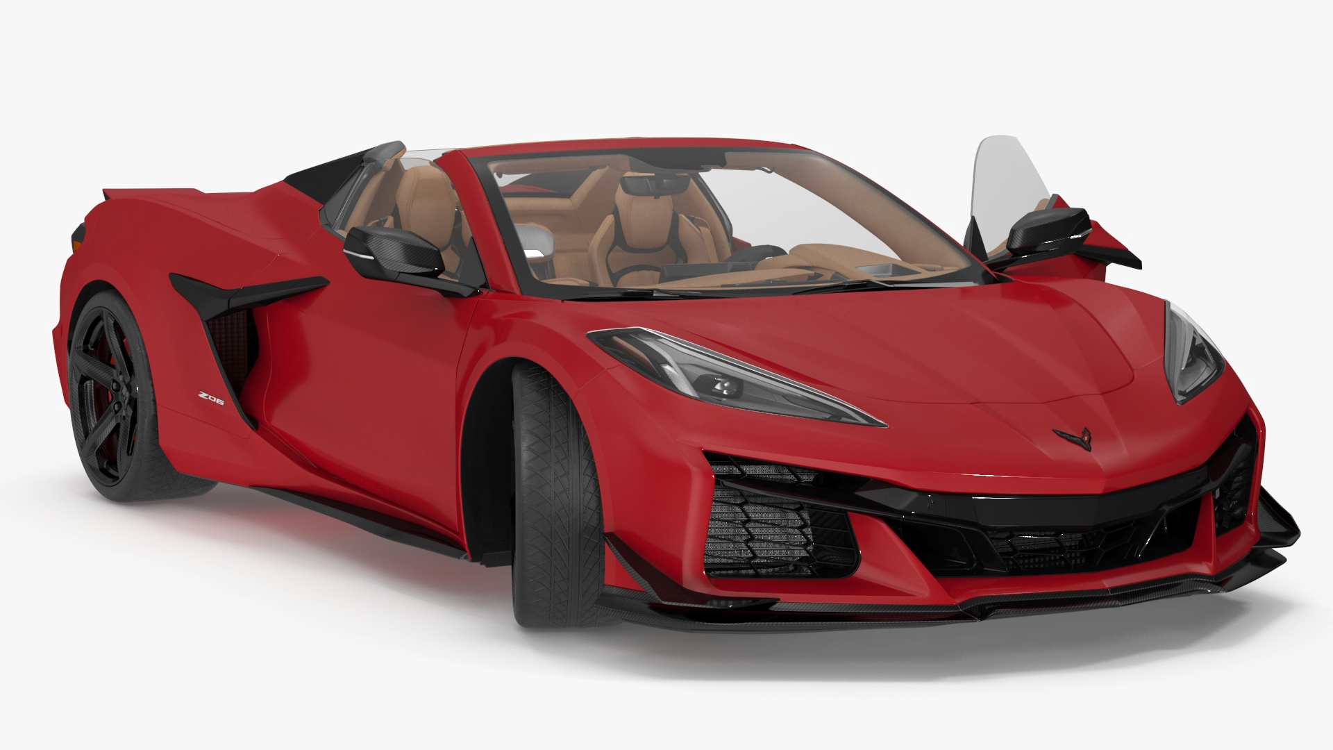 3D Cabriolet 2023 Chevrolet Corvette Z06 Open Red Rigged model