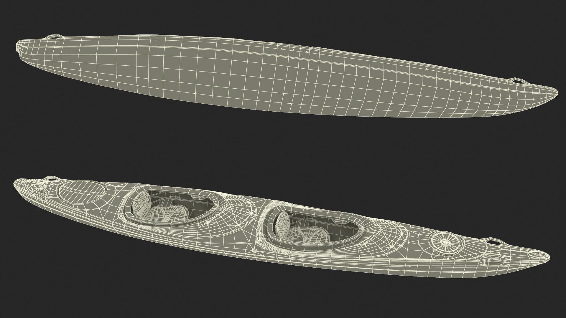 Double Sea Touring Kayak 3D model