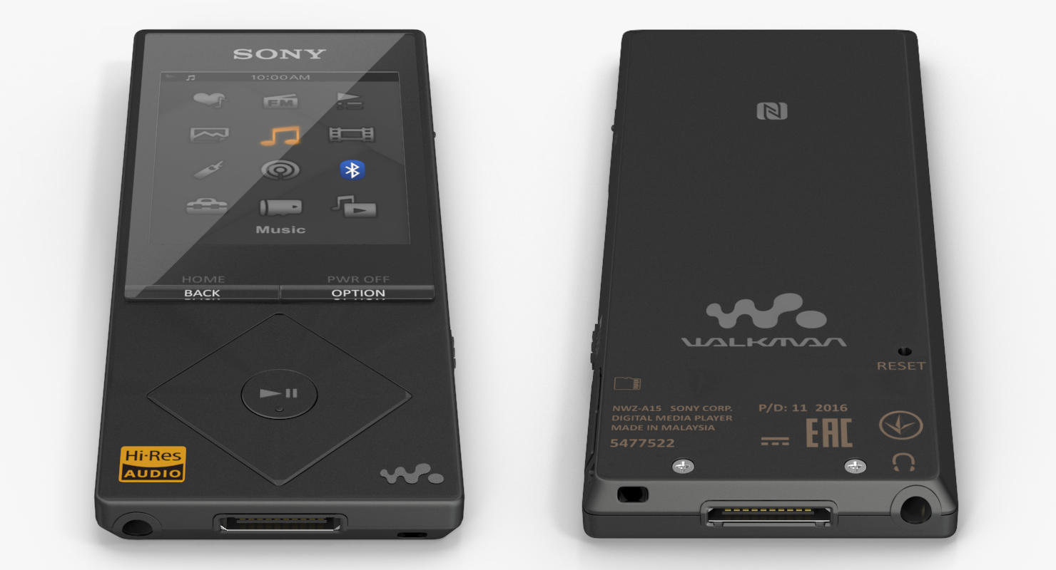 Sony Walkman NWZ A15 Portable MP3 Music Player Black 3D