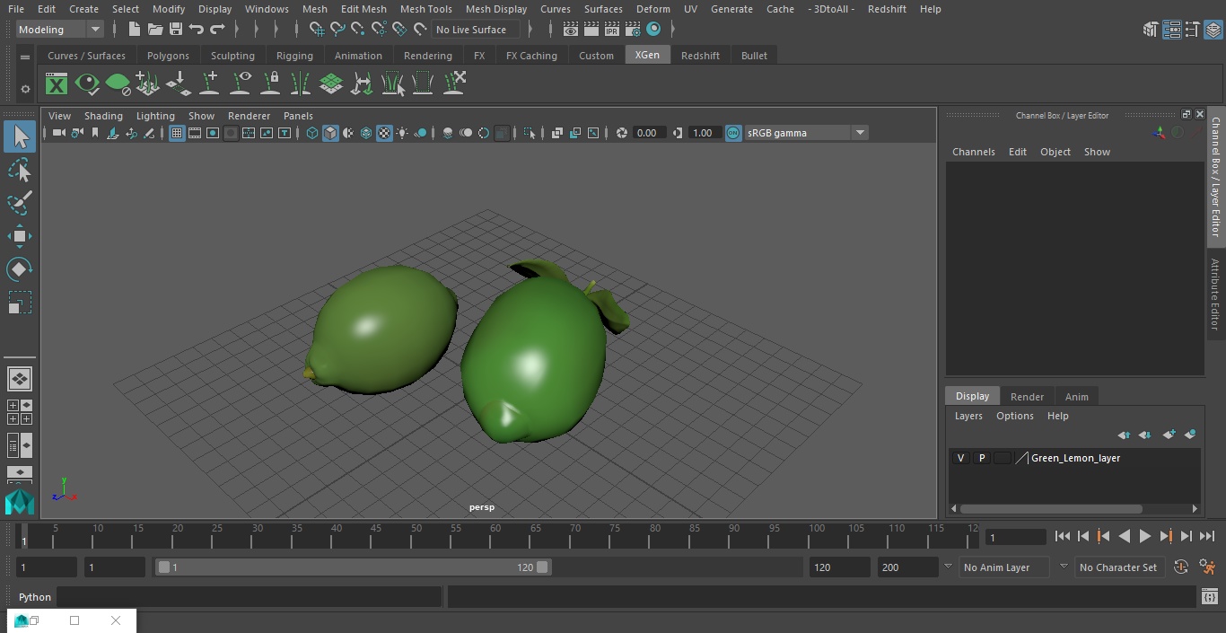 3D Green Lemon