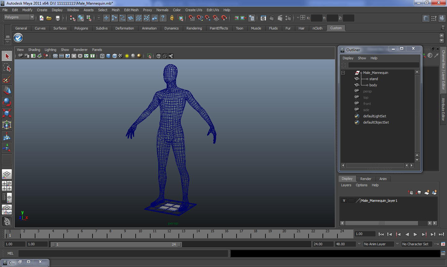 Male Mannequin Dark Grey 3D model