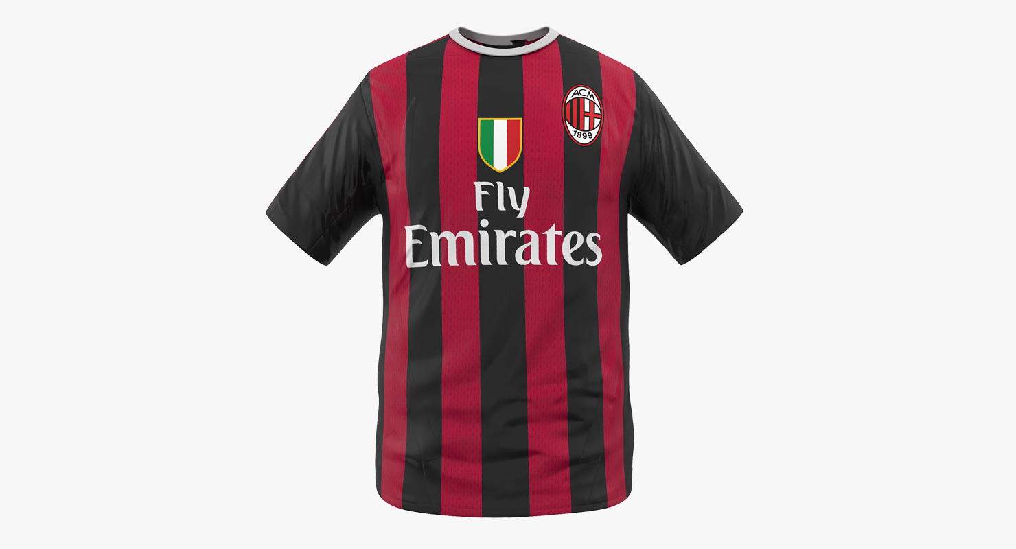 Soccer T Shirt Milan 2 3D