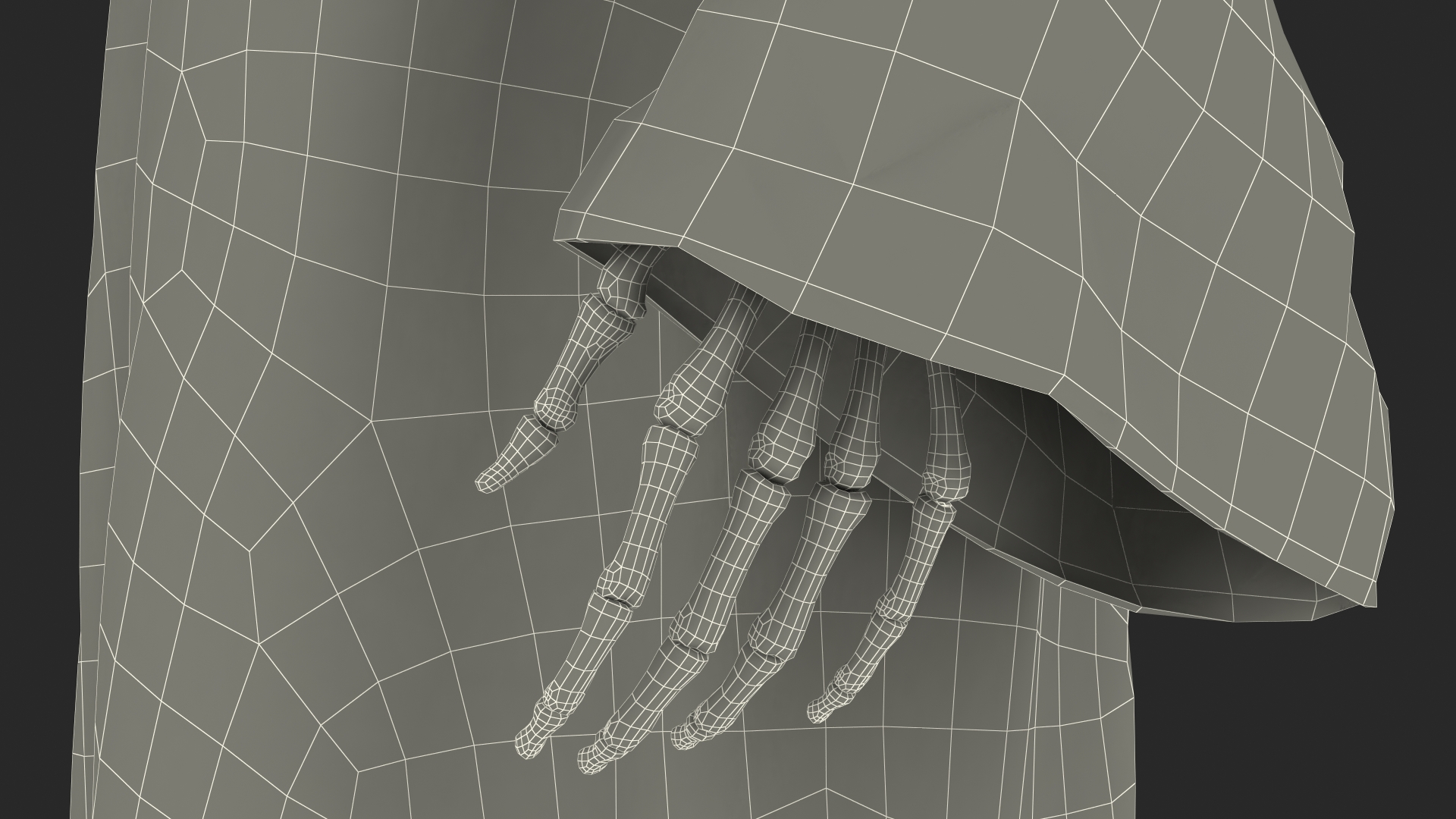 3D Death Character Staying Pose model