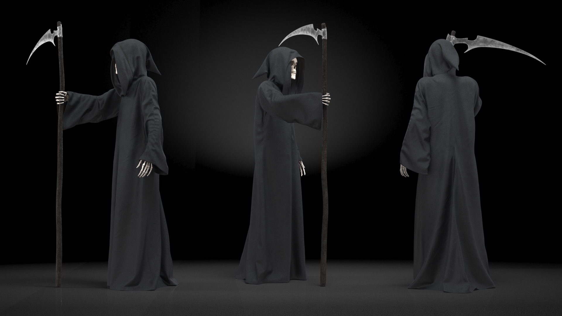 3D Death Character Staying Pose model