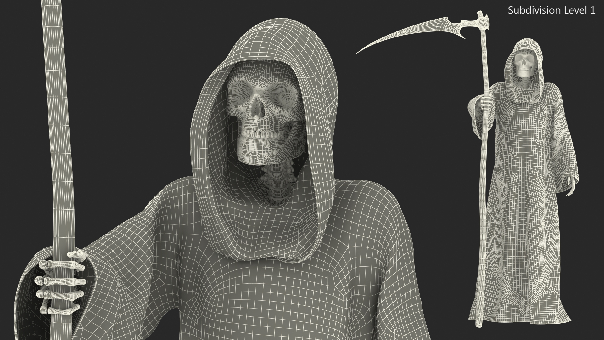 3D Death Character Staying Pose model