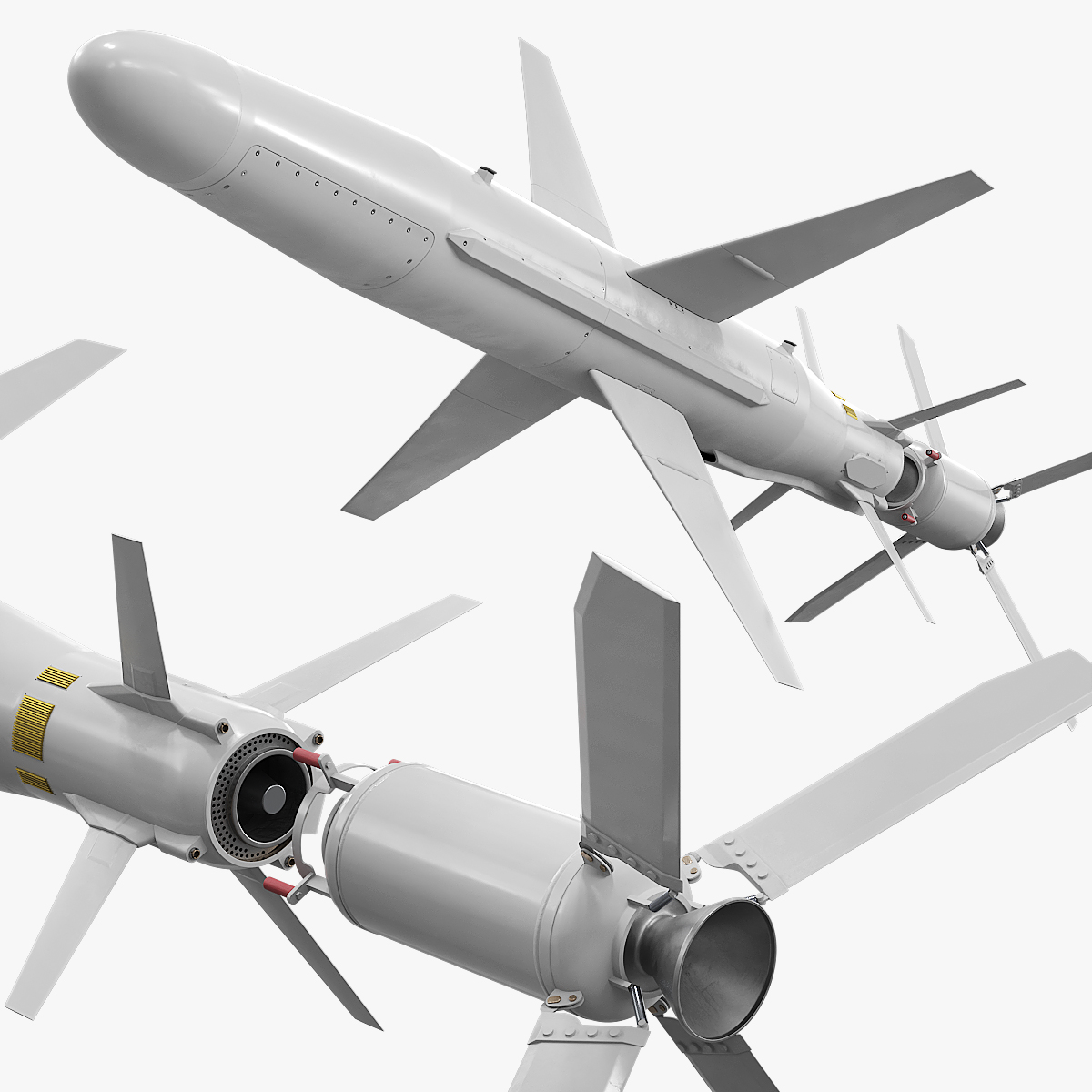 Naval Strike Guided Missile with Folding Fins 3D model preview
