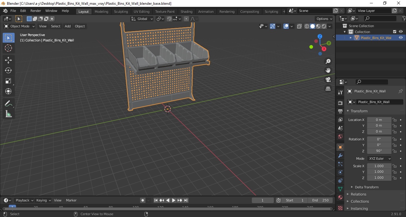 3D Plastic Bins Kit Wall