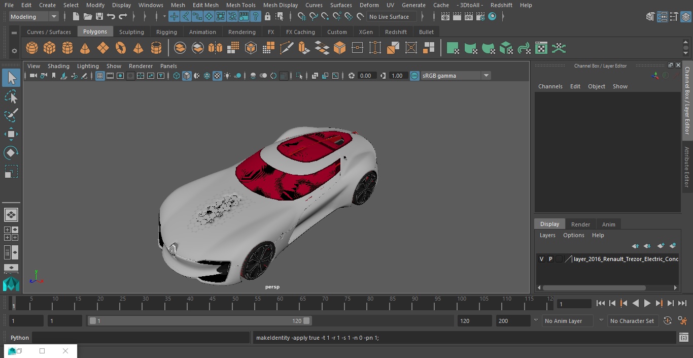 3D model 2016 Renault Trezor Electric Concept Car