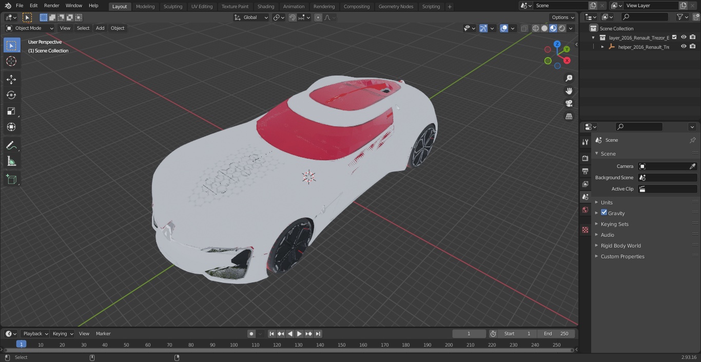 3D model 2016 Renault Trezor Electric Concept Car
