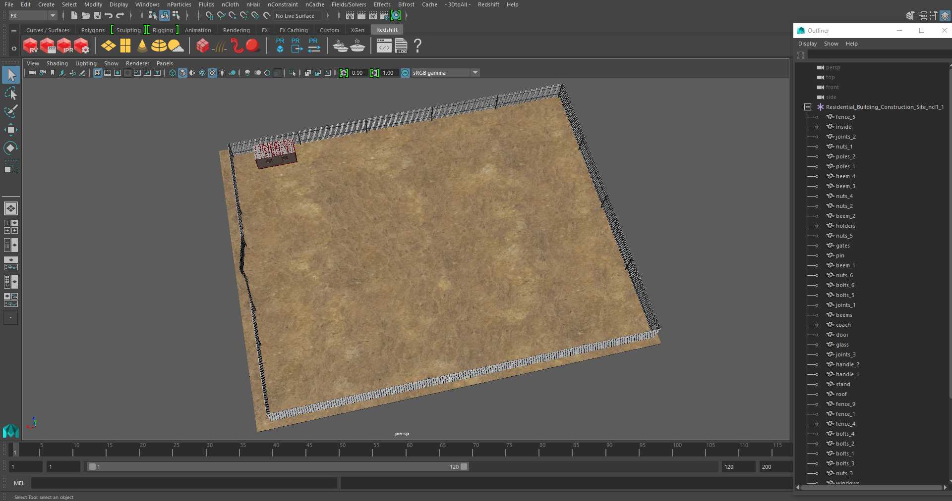 3D Residential Building Construction Site model