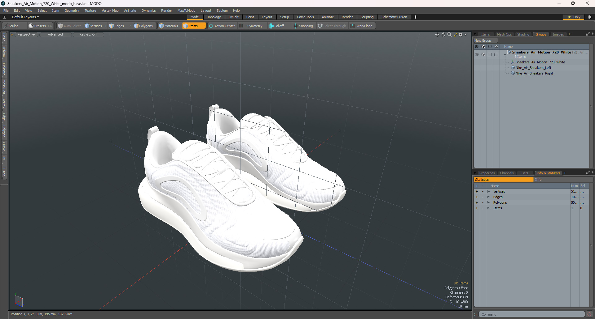 Sneakers Air Motion 720 White 3D model