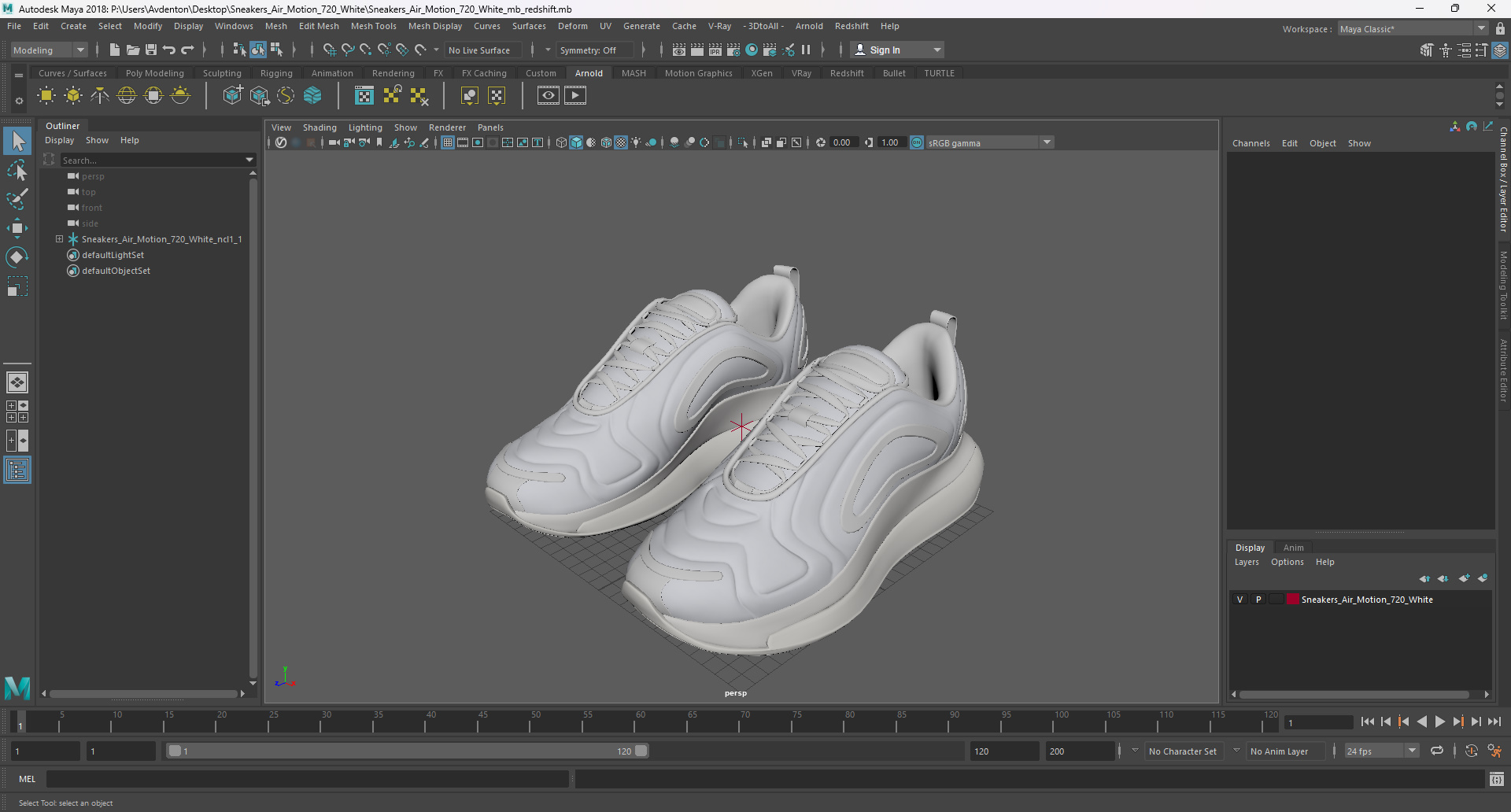Sneakers Air Motion 720 White 3D model