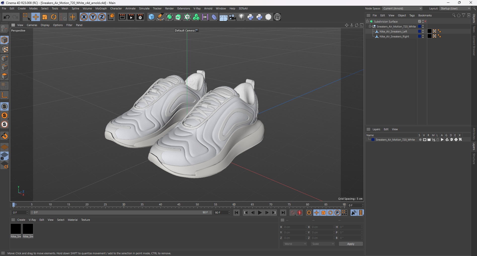 Sneakers Air Motion 720 White 3D model