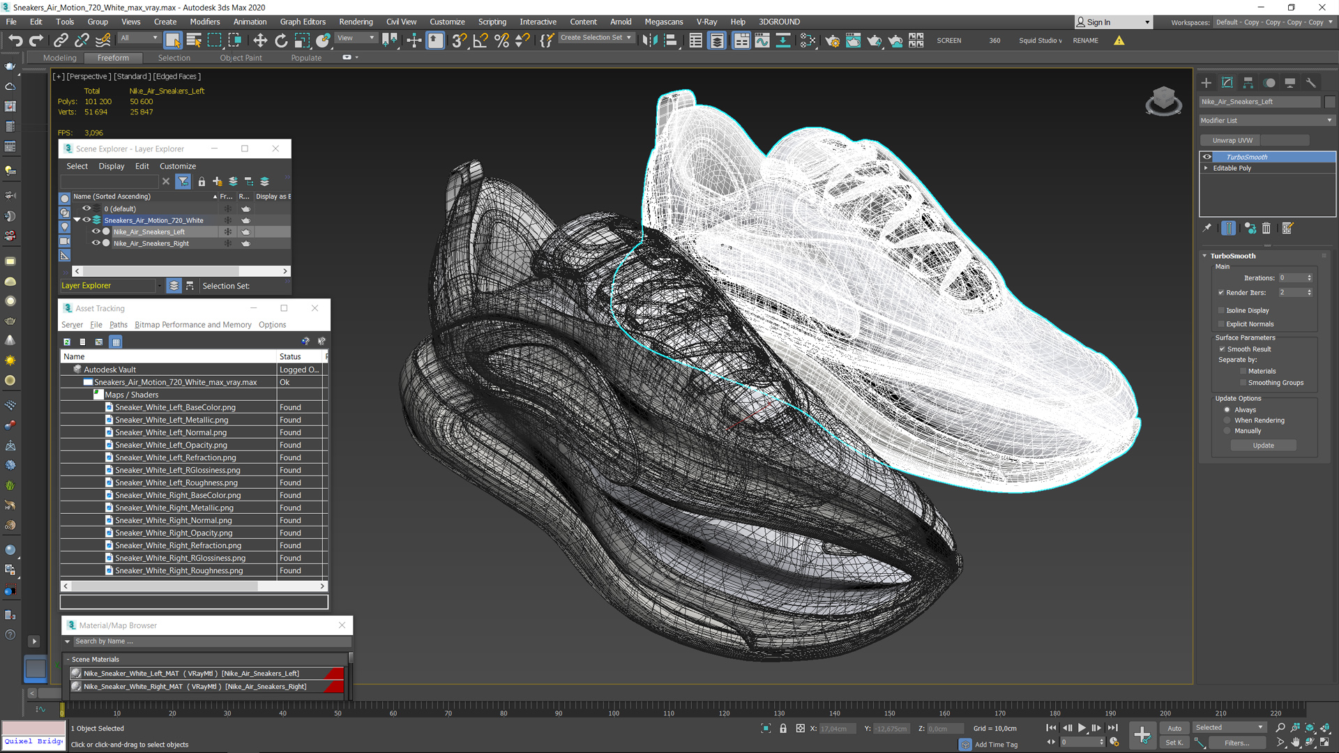 Sneakers Air Motion 720 White 3D model