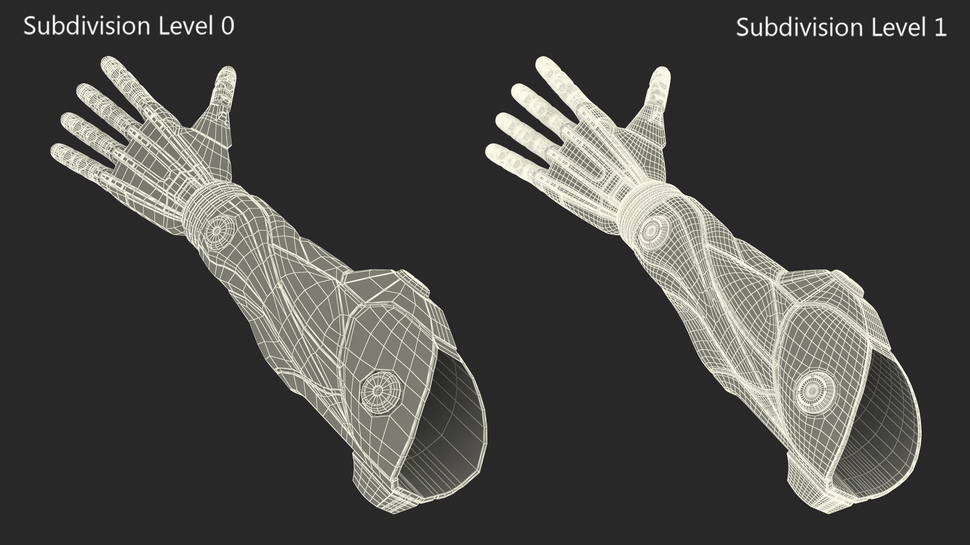 3D Futuristic Prosthetic Arm Black