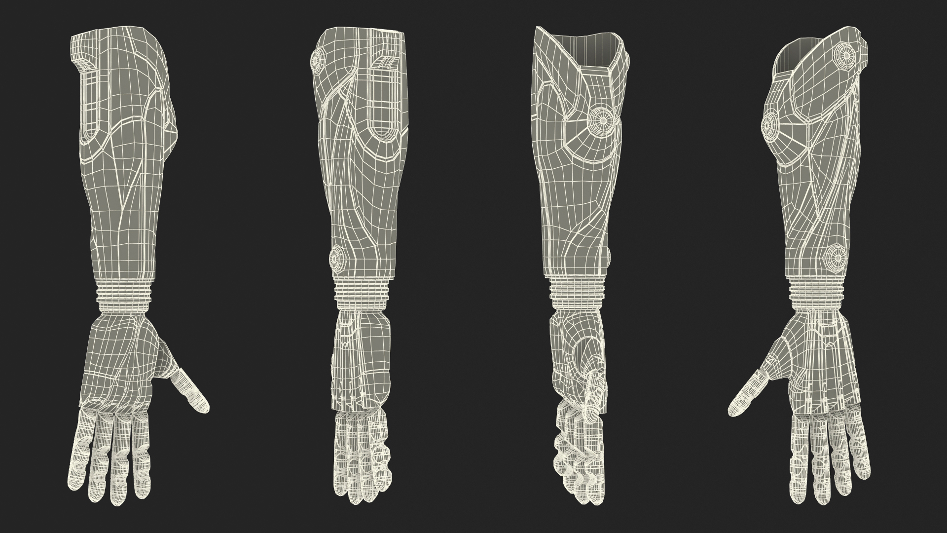 3D Futuristic Prosthetic Arm Black