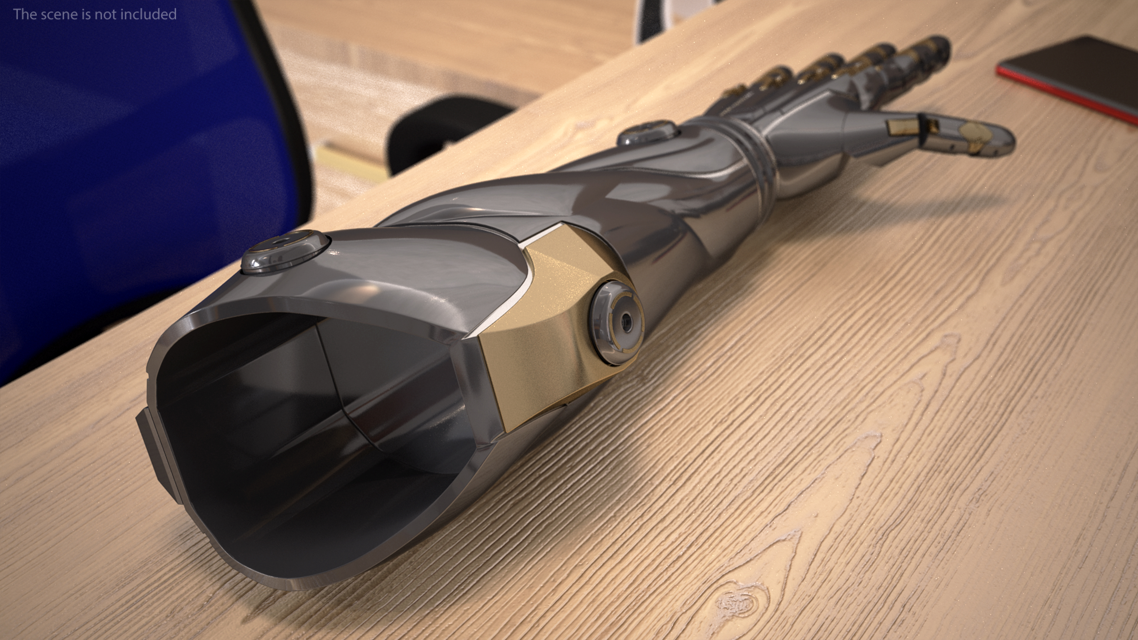 3D Futuristic Prosthetic Arm Black
